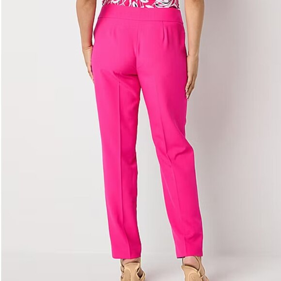 Black Label by Evan-Picone Pink Perfection Straight-Leg Crepe Pants Size 12 NWT - Picture 2 of 11